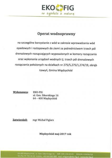 operat wodnoprawny